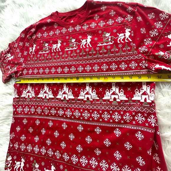 Disney Parks  Christmas T-Shirt  - Mickey Mouse Holiday Faux Cross Stitch Large - Picture 6 of 6